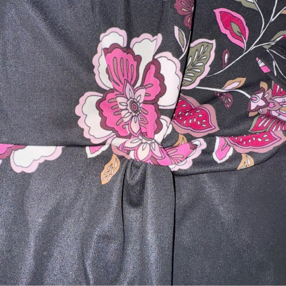 Talbots Black Dress with Pink Floral Design - Picture 8 of 11